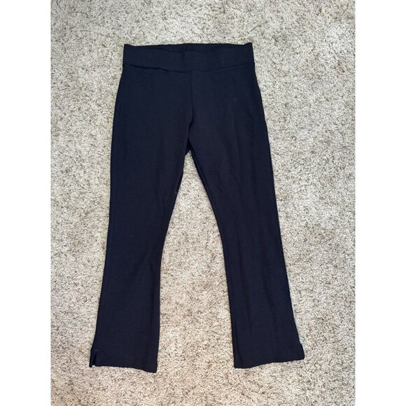 AMERICAN GIANT Black Flared Leggings Pants Pull On Ankle Yoga Casual Sz 4 28x24 - Picture 1 of 10